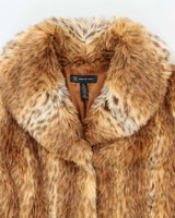 Vintage Y2k 00s International Concepts Faux Fur Animal Print Long Jacket - XL