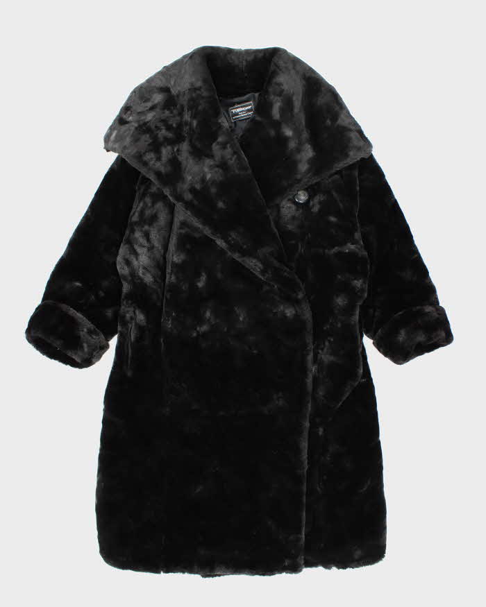 Vintage Furrocious Black Faux Fur Coast - L