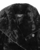 Vintage Furrocious Black Faux Fur Coast - L