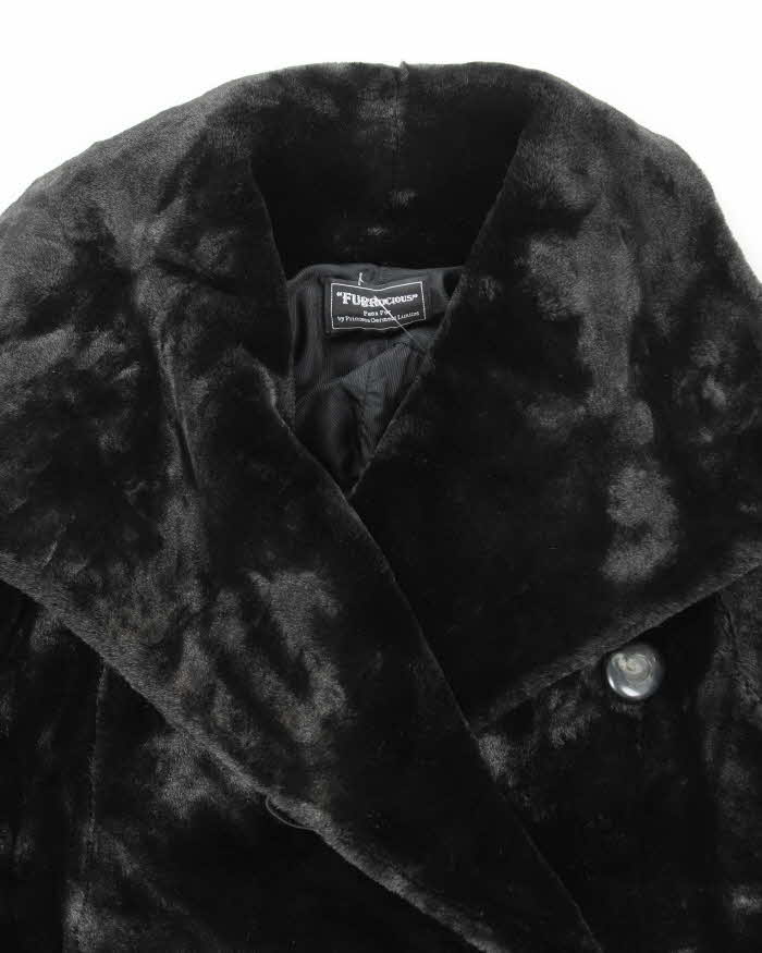 Vintage Furrocious Black Faux Fur Coast - L