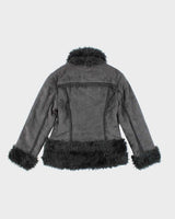 Vintage Y2k 00s Buffalo Faux Suede Jacket - M
