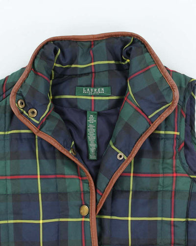Vintage Ralph Lauren Leather Trim Puffer Gilet - S