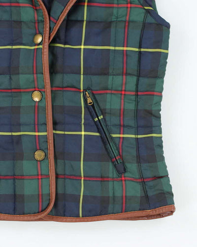 Vintage Ralph Lauren Leather Trim Puffer Gilet - S