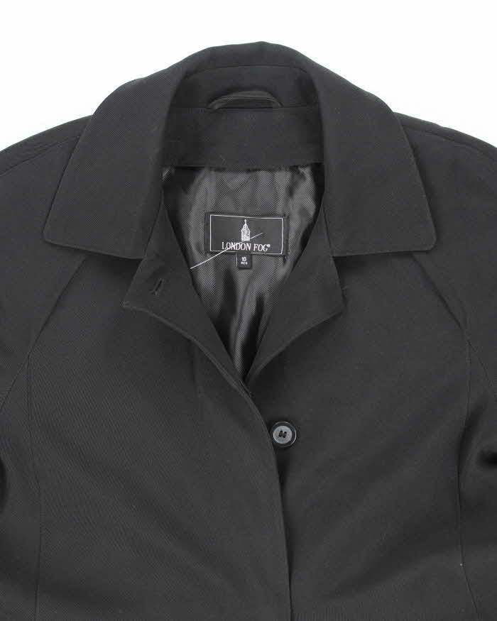 Vintage London Fog Black Lined Trench Coat - S