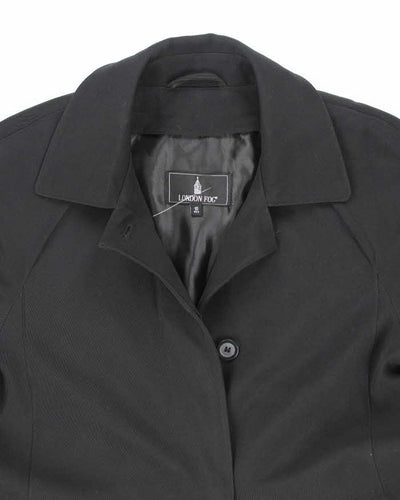 Vintage London Fog Black Lined Trench Coat - S
