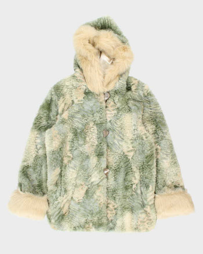 Vintage Nuage Hooded Faux Fur Jacket - M