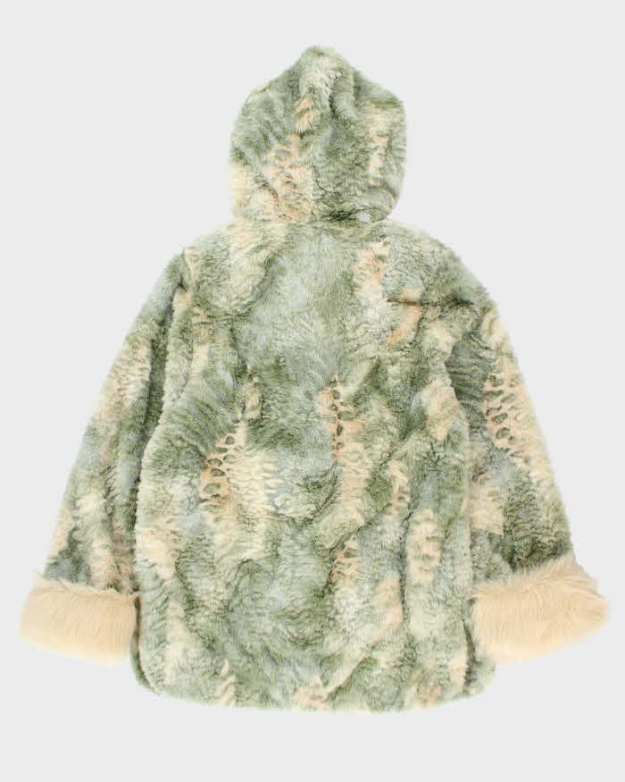 Vintage Nuage Hooded Faux Fur Jacket - M