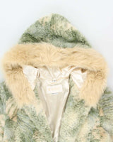 Vintage Nuage Hooded Faux Fur Jacket - M