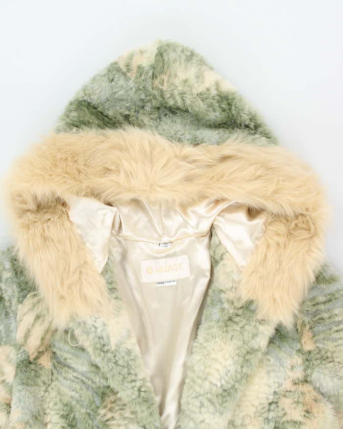 Vintage Nuage Hooded Faux Fur Jacket - M