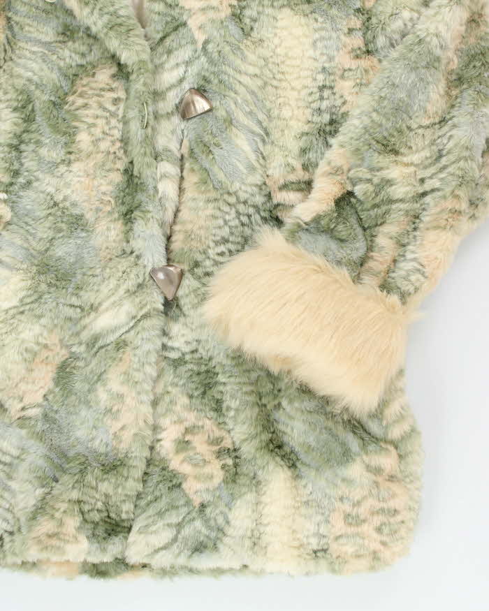 Vintage Nuage Hooded Faux Fur Jacket - M