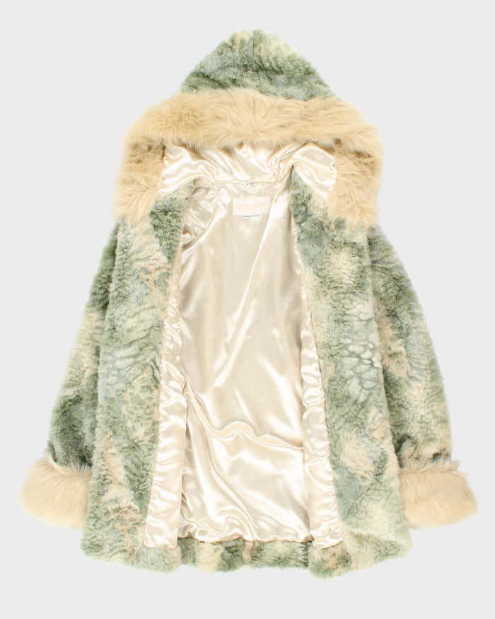 Vintage Nuage Hooded Faux Fur Jacket - M