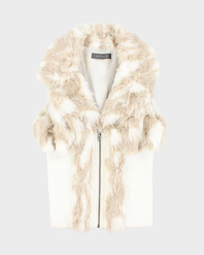 Vintage Y2k 00s Suzy Shier Faux Fur Knit Gilet - M