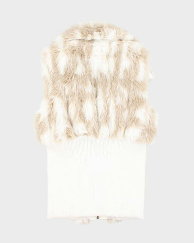Vintage Y2k 00s Suzy Shier Faux Fur Knit Gilet - M