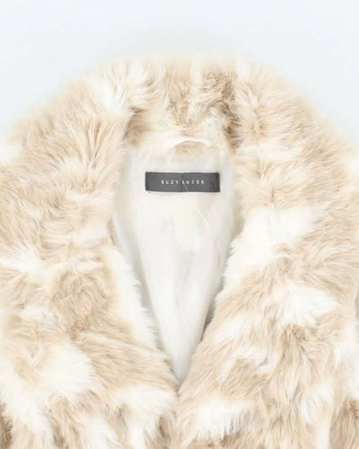 Vintage Y2k 00s Suzy Shier Faux Fur Knit Gilet - M