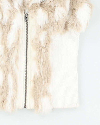 Vintage Y2k 00s Suzy Shier Faux Fur Knit Gilet - M
