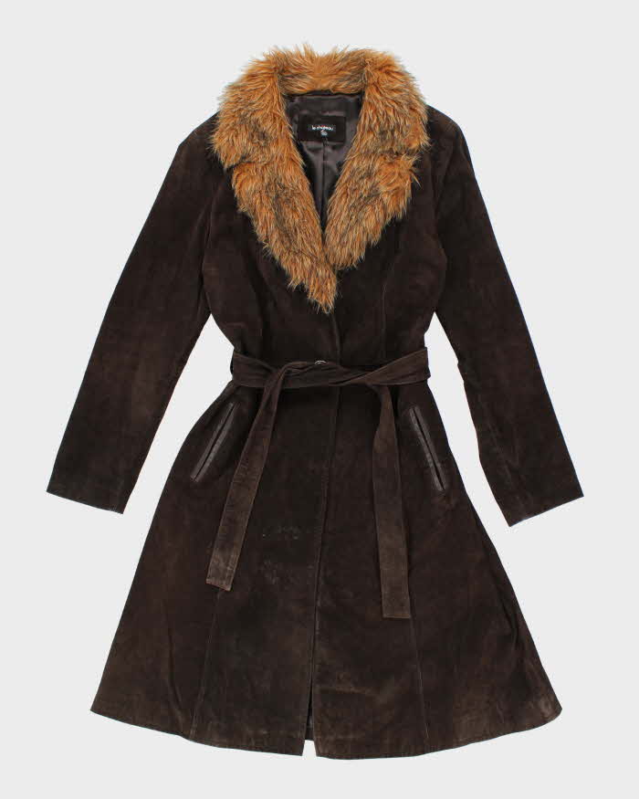 Vintage 90s Le Chateau Long Suede Jacket - M