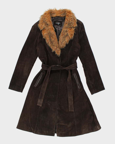 Vintage 90s Le Chateau Long Suede Jacket - M
