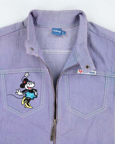 Vintage Y2k 00s Disney Mickey Mouse Lightweight Purple Denim Jacket - M