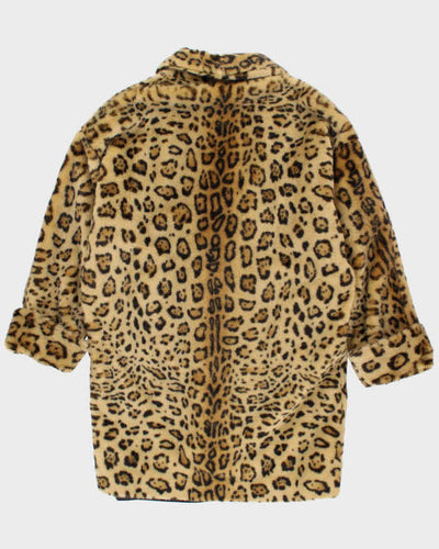 Vintage Brettons Leopard Print Faux Fur Coat - L