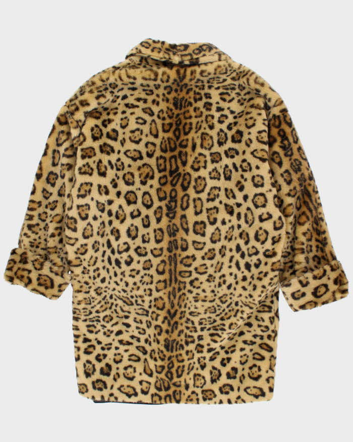 Vintage Brettons Leopard Print Faux Fur Coat - L