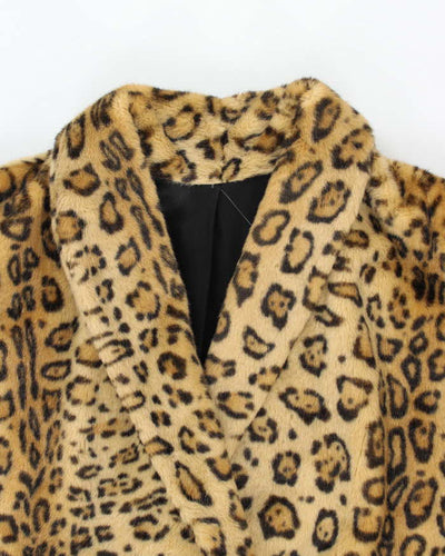 Vintage Brettons Leopard Print Faux Fur Coat - L