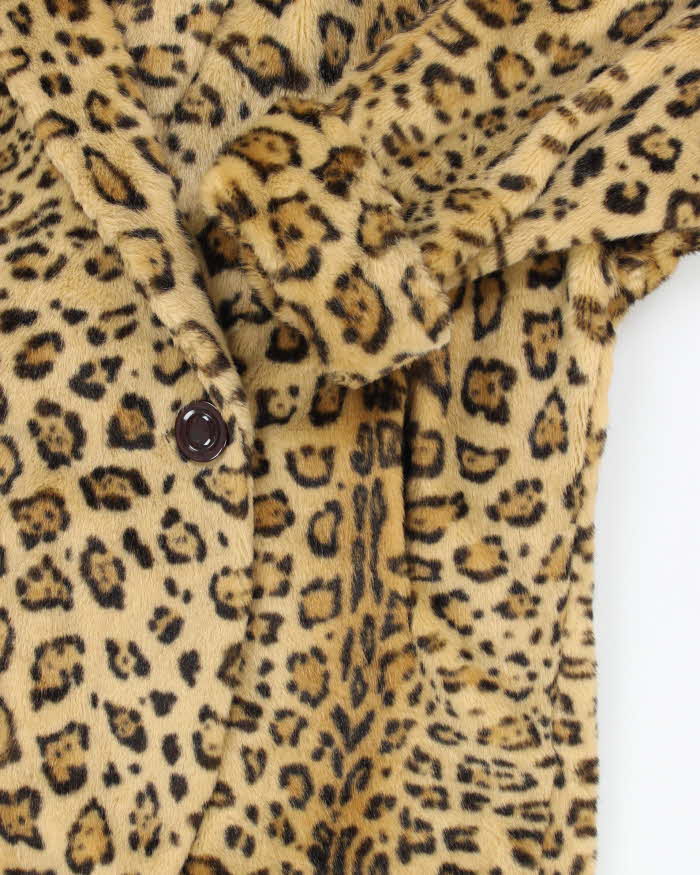 Vintage Brettons Leopard Print Faux Fur Coat - L