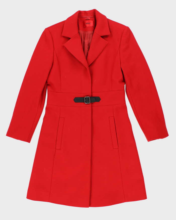 Hugo Boss Red Wool Blend Coat - S