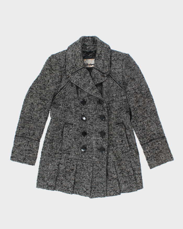 Vintage Y2k 00s Guess Wool & Silk Blend Double Breasted Coat - S