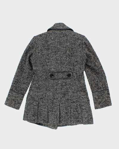 Vintage Y2k 00s Guess Wool & Silk Blend Double Breasted Coat - S