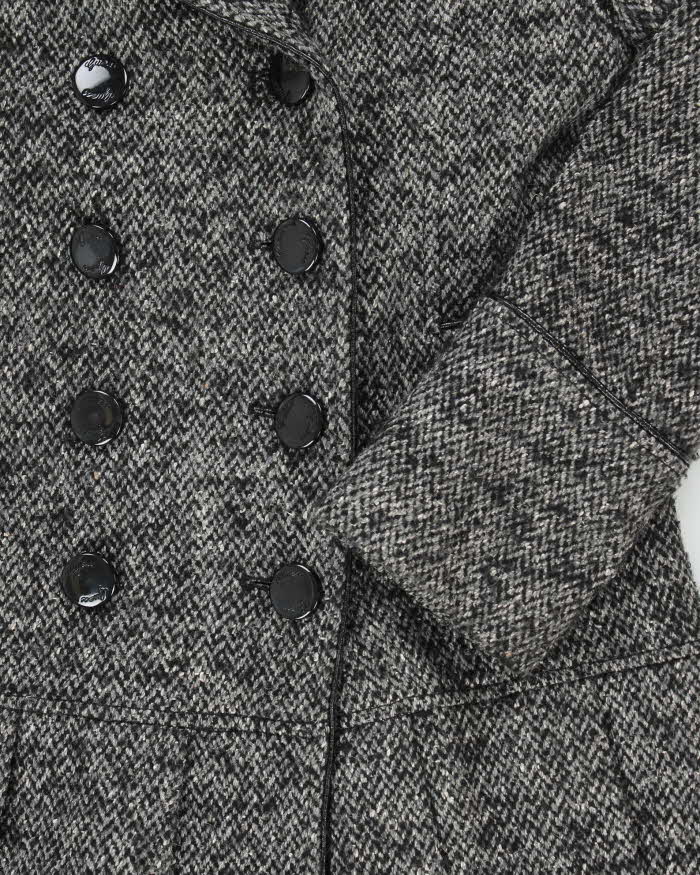 Vintage Y2k 00s Guess Wool &amp; Silk Blend Double Breasted Coat - S