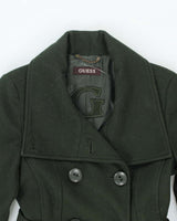 Vintage Y2k 00s Guess Wool  Blend Double Breasted Coat - S