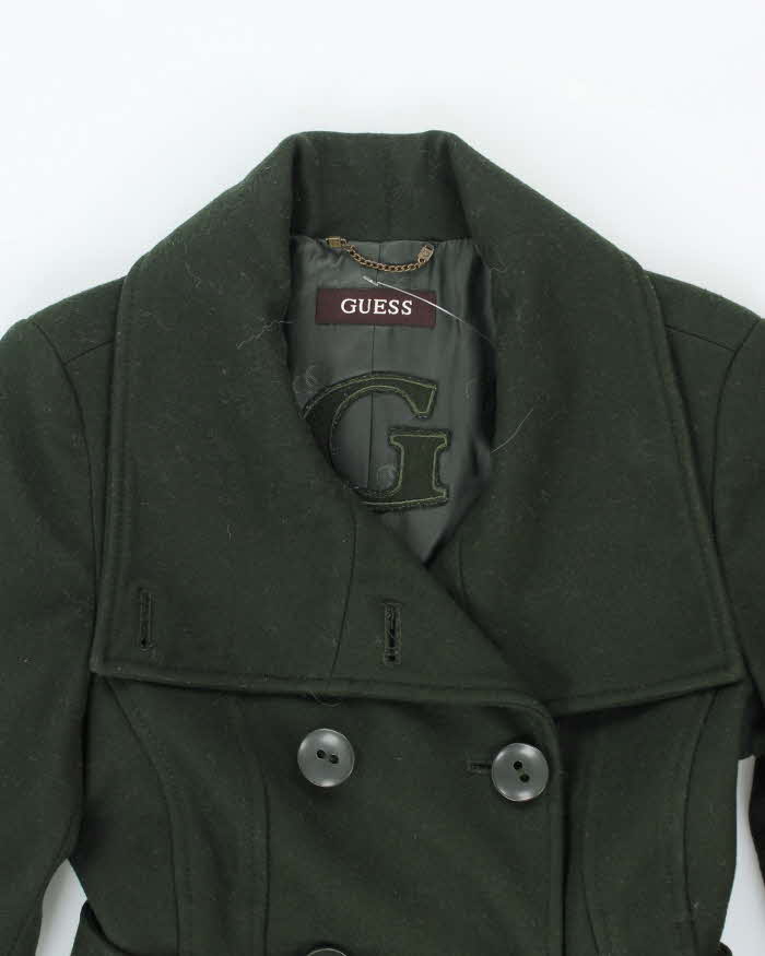 Vintage Y2k 00s Guess Wool  Blend Double Breasted Coat - S