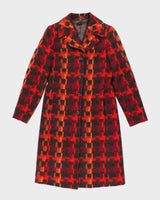 Vintage Sisley Multi Coloured Wool &amp; Mohair Blend Coat - S