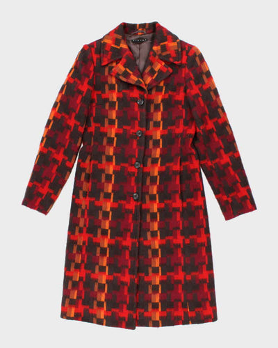 Vintage Sisley Multi Coloured Wool & Mohair Blend Coat - S