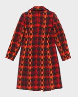 Vintage Sisley Multi Coloured Wool &amp; Mohair Blend Coat - S