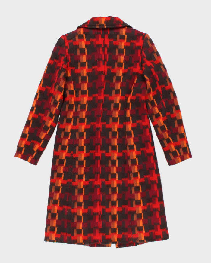 Vintage Sisley Multi Coloured Wool &amp; Mohair Blend Coat - S