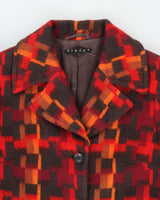 Vintage Sisley Multi Coloured Wool &amp; Mohair Blend Coat - S