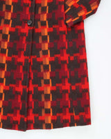 Vintage Sisley Multi Coloured Wool &amp; Mohair Blend Coat - S