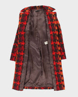 Vintage Sisley Multi Coloured Wool &amp; Mohair Blend Coat - S