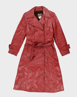 Vintage 70s Sears Red Lined Leather Jacket - S