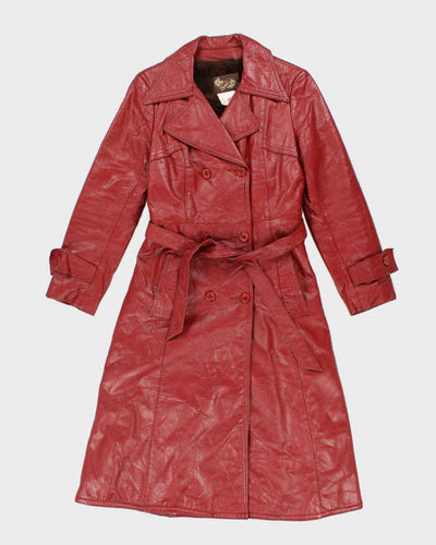 Vintage 70s Sears Red Lined Leather Jacket - S