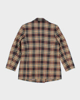 Vintage Pauline Wool Blend Double Breasted Checked Blazer Jacket - L