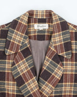 Vintage Pauline Wool Blend Double Breasted Checked Blazer Jacket - L