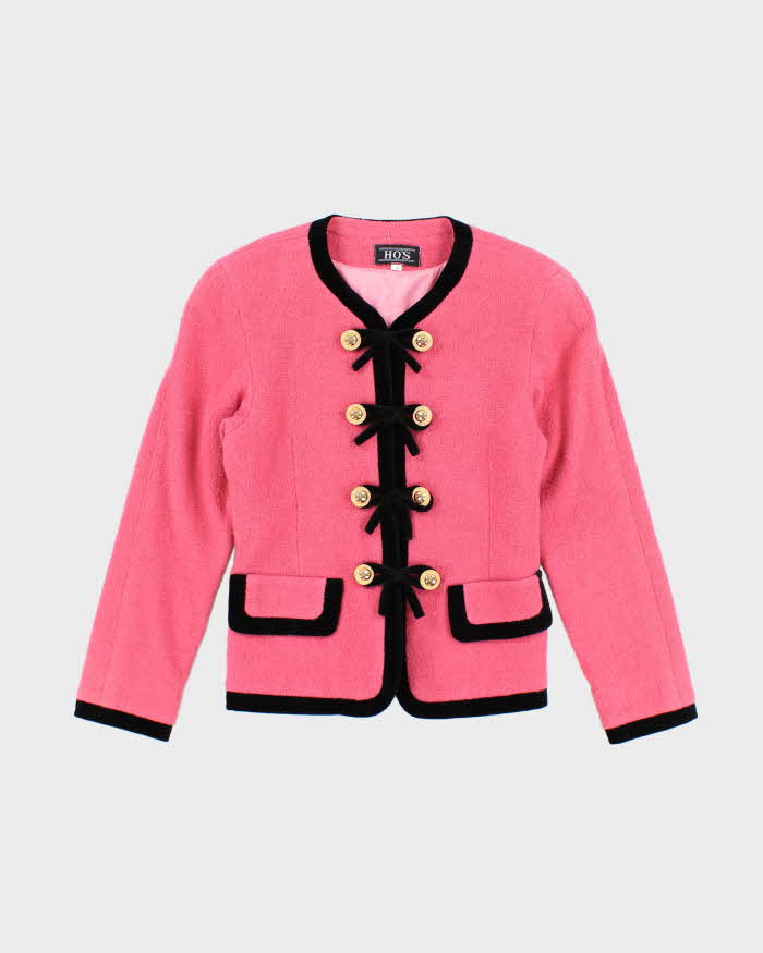 Vintage 80s Ho's Pink Bow Jacket - S