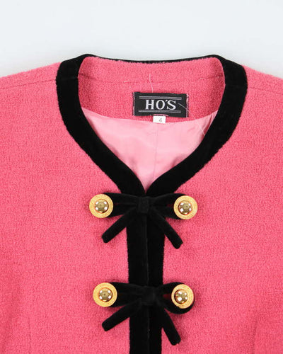 Vintage 80s Ho's Pink Bow Jacket - S