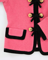 Vintage 80s Ho's Pink Bow Jacket - S