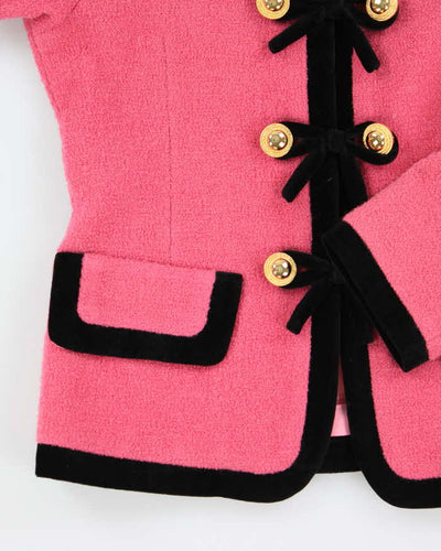 Vintage 80s Ho's Pink Bow Jacket - S