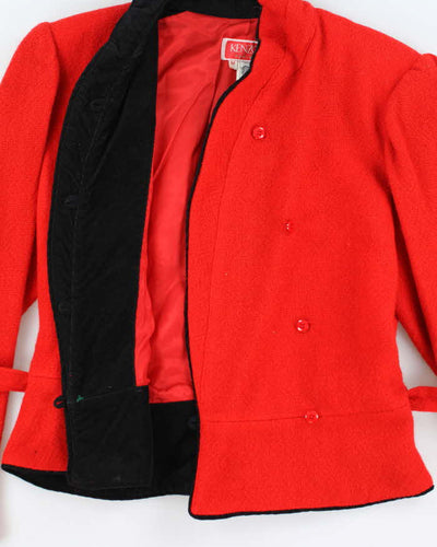 Vintage 80s Kenzo Red Wool Jacket - M