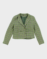 Vintage 00s Steve &amp; Barry's Woven Green Blazer Jacket - L