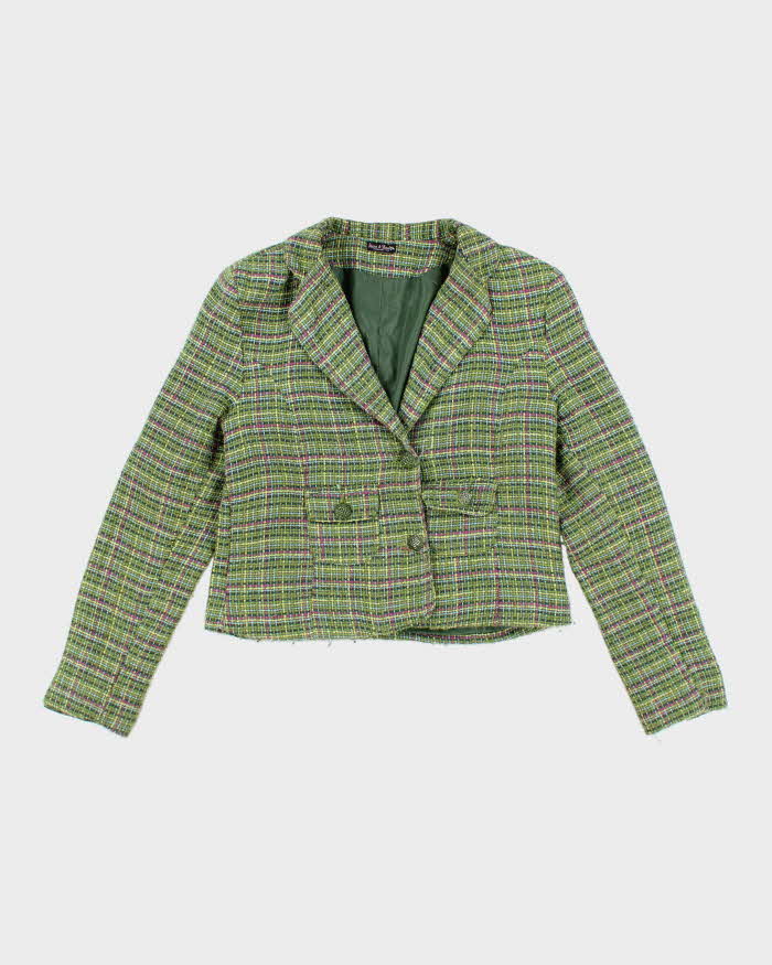 Vintage 00s Steve &amp; Barry's Woven Green Blazer Jacket - L